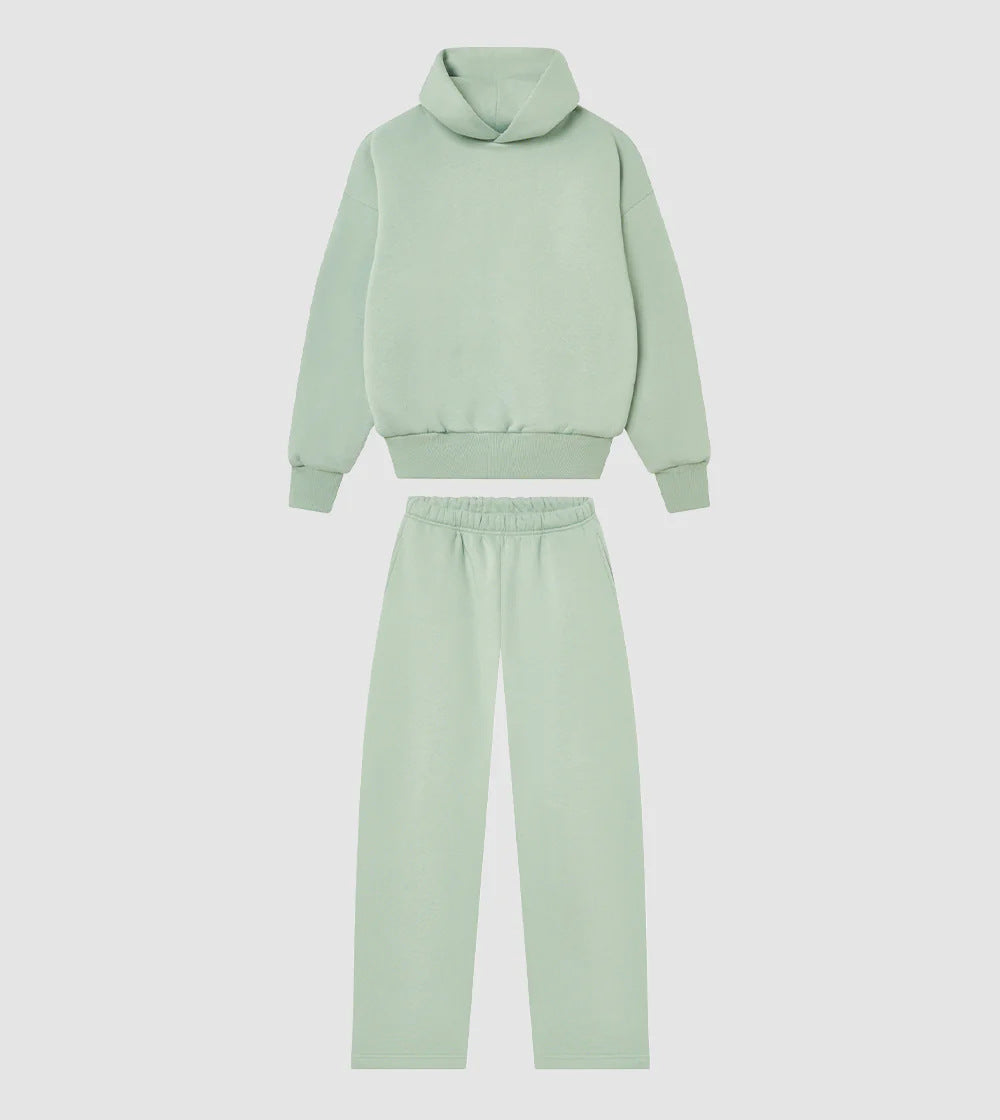 Unisex nan gemütliches Loungewear-Set mit hohem Rollkragen, relaxed-fit Sweatshirt und gerader Sweatpants Drune