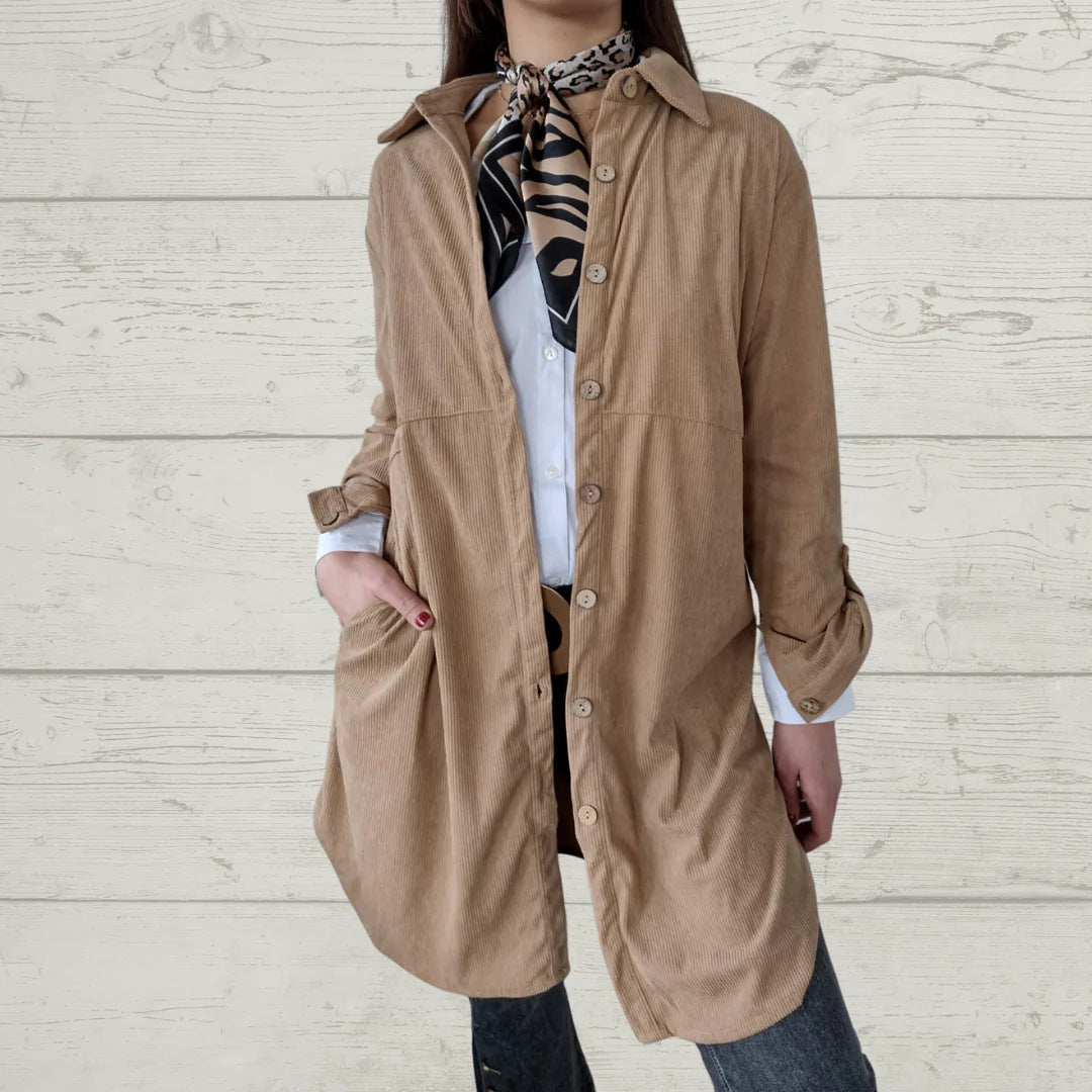 Damen Langarmbluse im lässigen Oversized-Stil mit Knopfdetails Drune