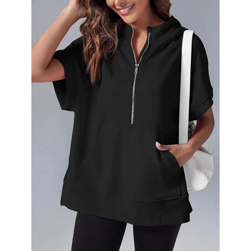 Damen Lässiger Kapuzenpullover mit Reißverschluss und praktischen Taschen Drune