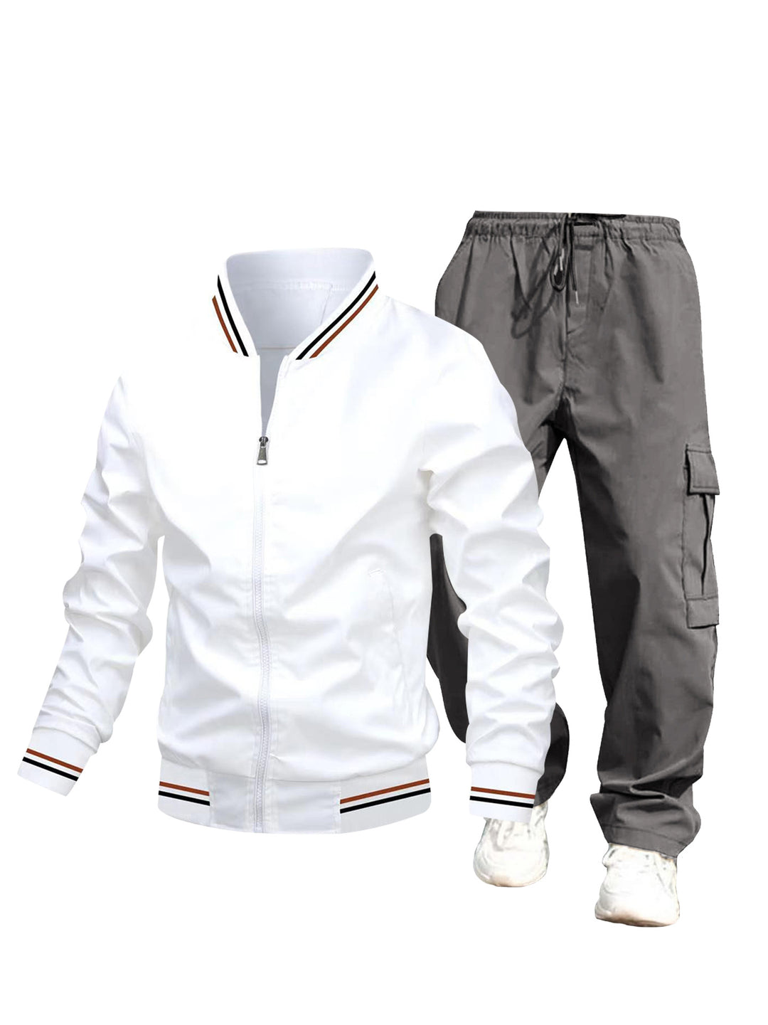 Herren Sportliche Jacke und Cargo-Hose Set Drune