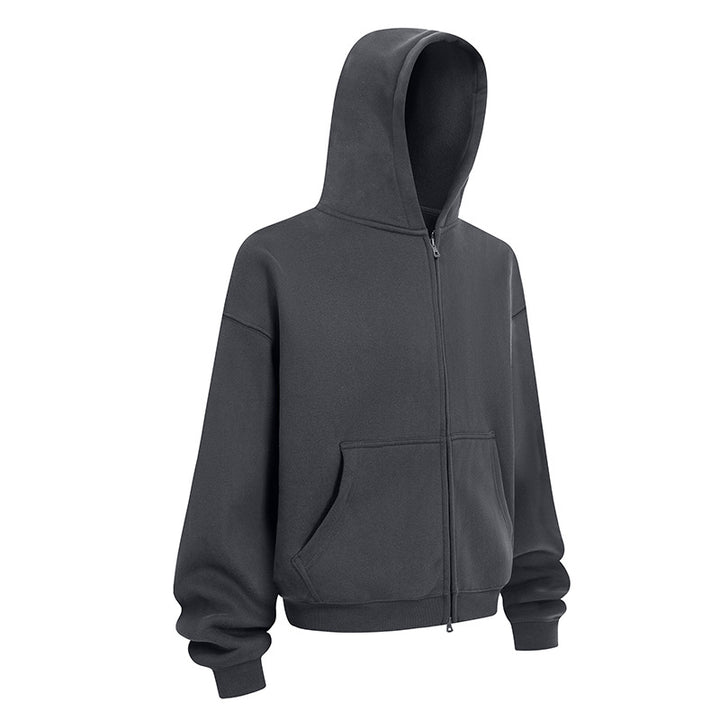 Damen entspannte Kapuzenjacke aus weichem Sweatmaterial mit praktischen Seitentaschen Drune