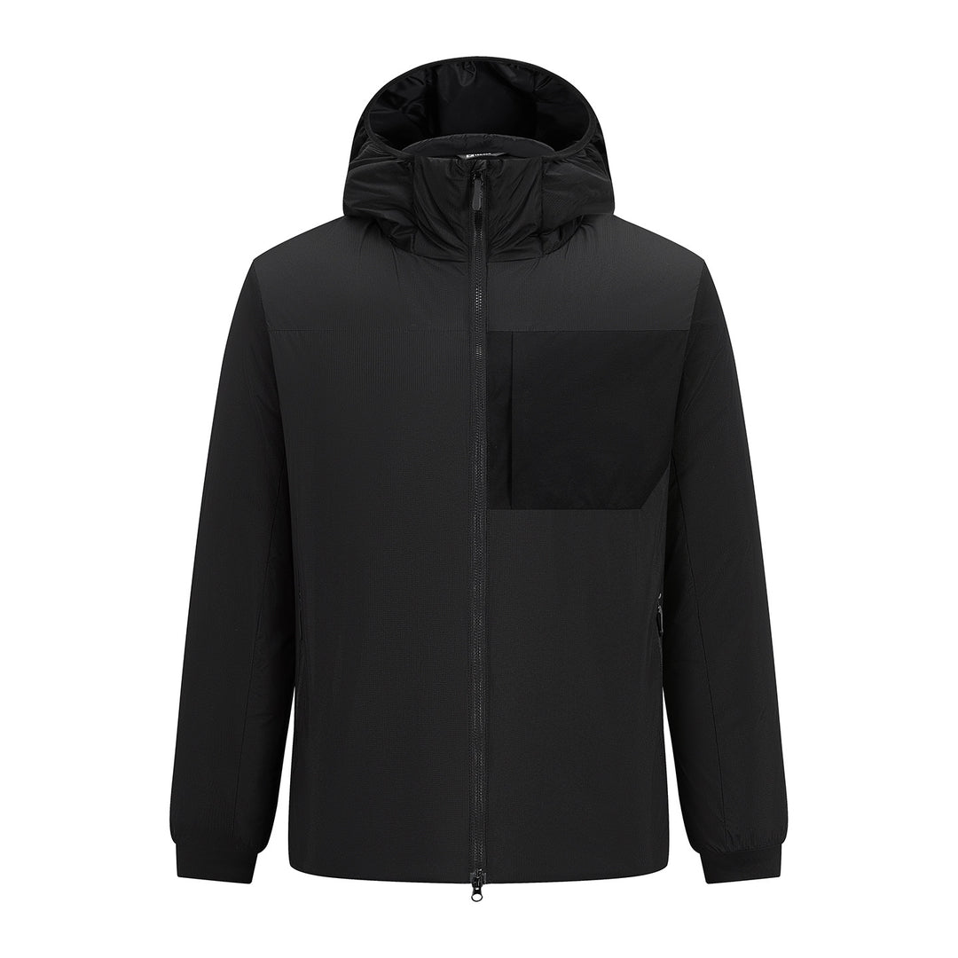 Herren Leichter Kapuzen-Urbanparka mit Zwei-Wege-Reißverschluss und Brusttasche Drune