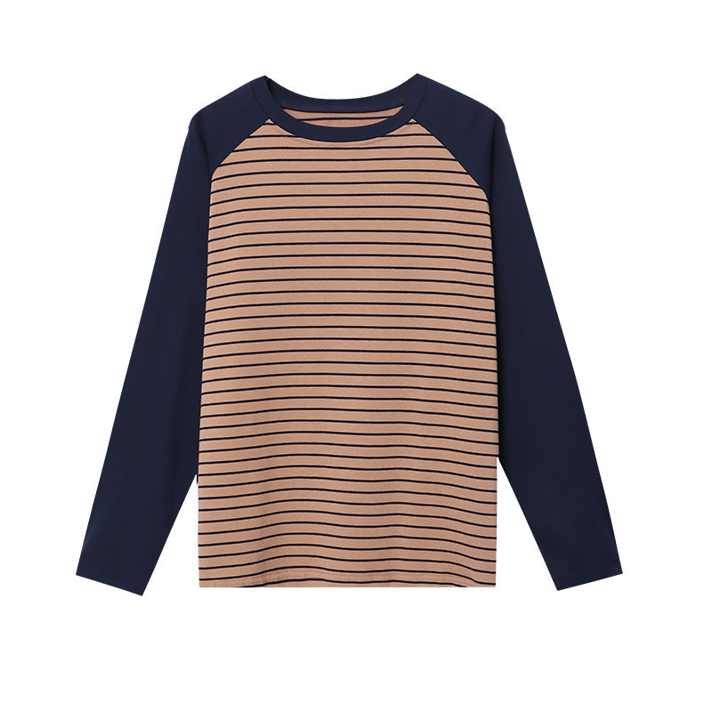 Damen gestreiftes Langarmshirt mit Raglanärmeln Drune