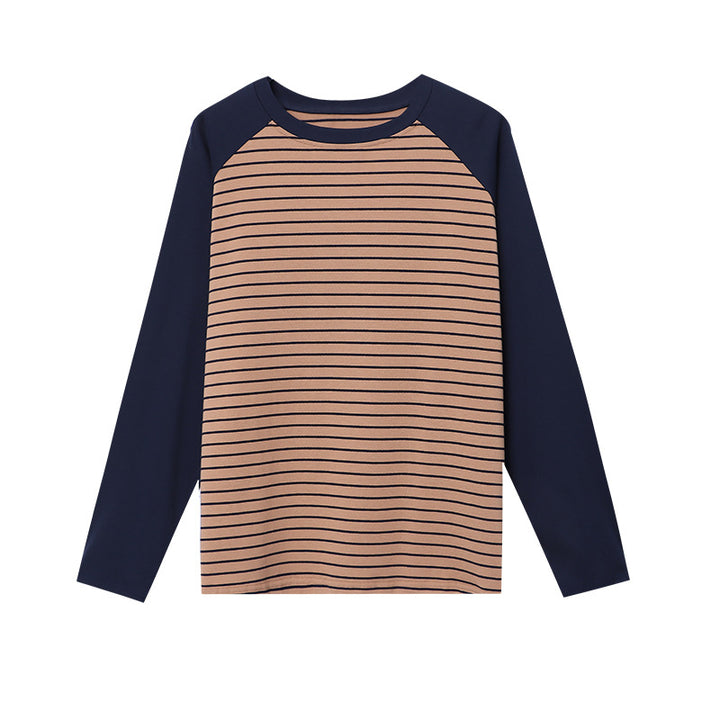 Damen gestreiftes Langarmshirt mit Raglanärmeln Drune