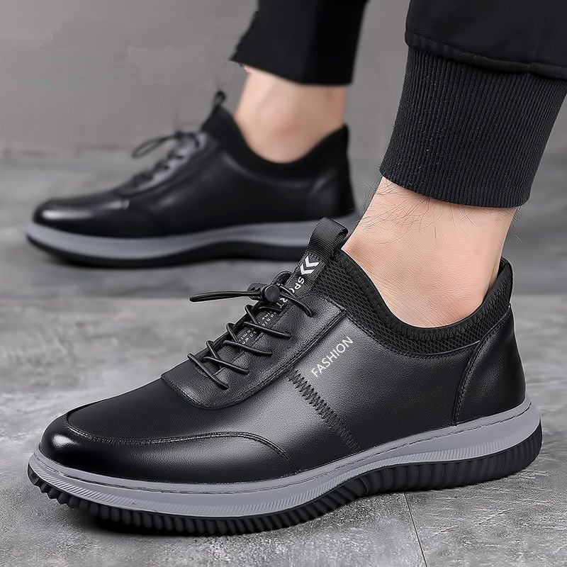 Herren Lederoptik-Sneaker mit stoßdämpfender Komfortsohle und elastischem Einstieg Drune