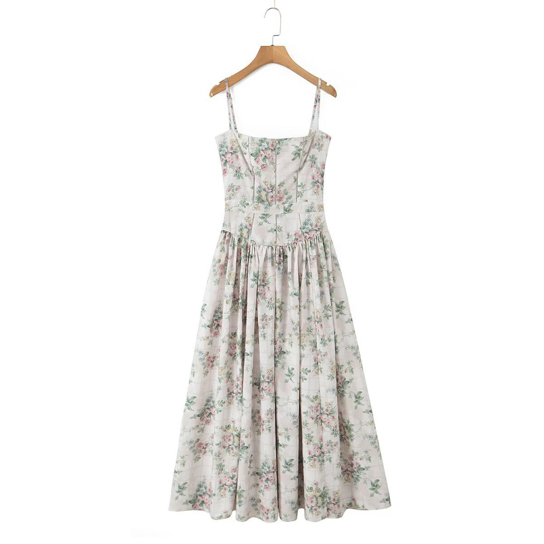 Damen Maxikleid mit floralen Stickereien und luftiger Silhouette Drune