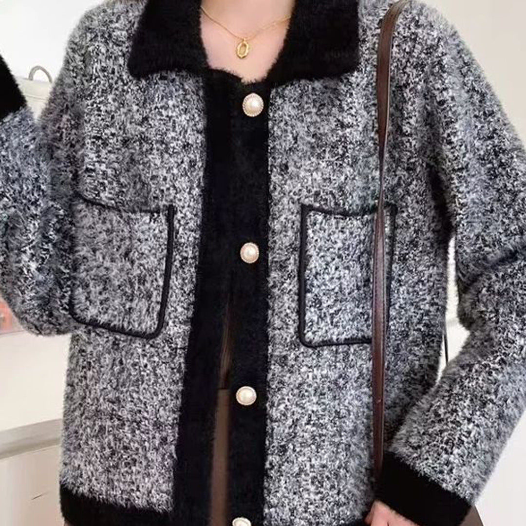 Damen Kuschelige Strickjacke mit Taschen Drune