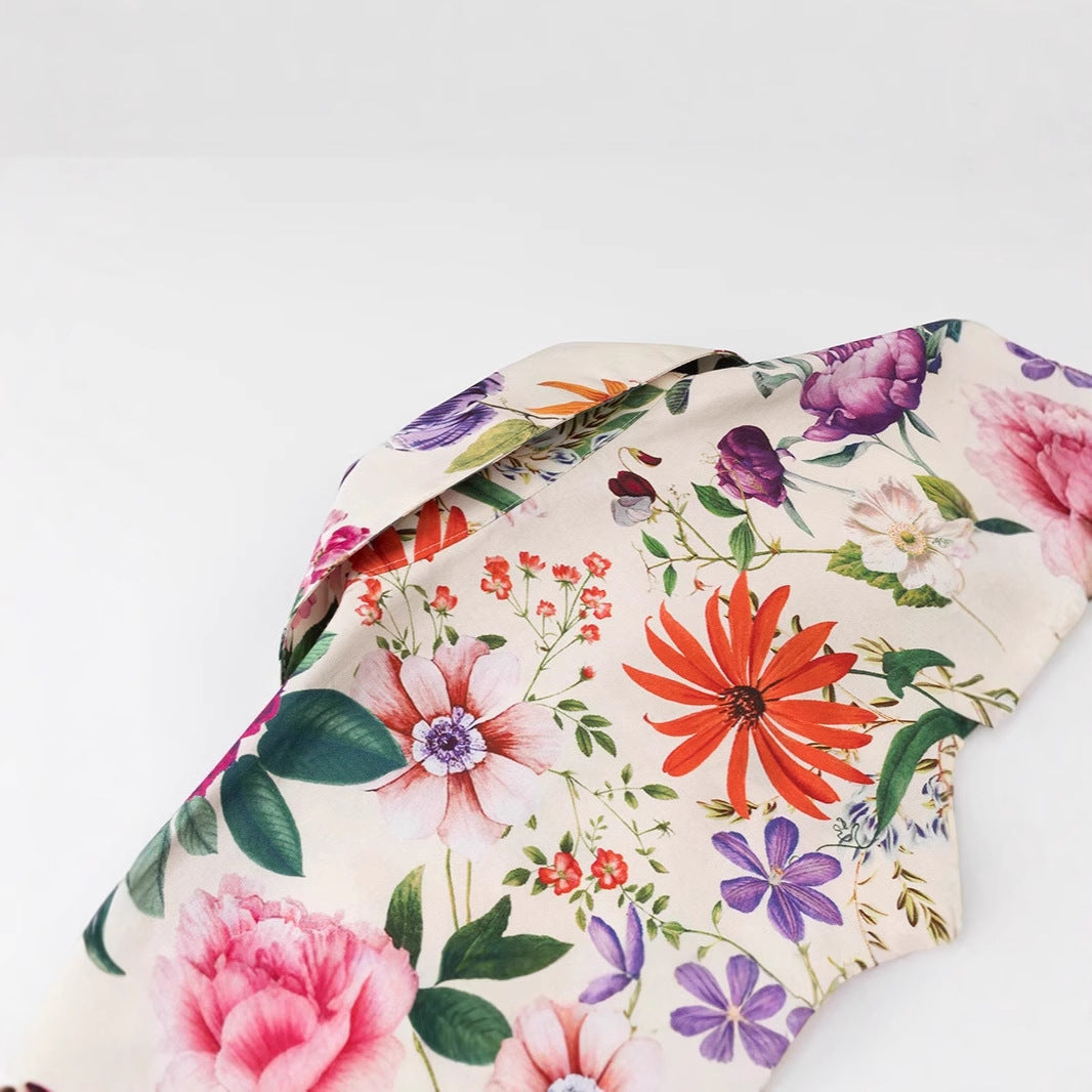 Damen Bluse mit floralem Muster und modernem Schnitt Drune
