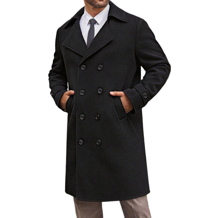 Herren eleganter Doppelt-Mantel mit praktischen Taschen und hochwertigem Futter Drune