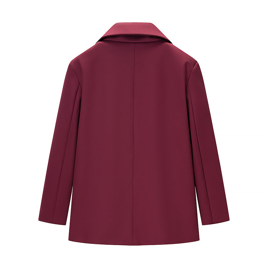 Damen Taillierter Ein-Knopf-Blazer mit softem Revers, gefütterter Innenseite und Pattentaschen Drune