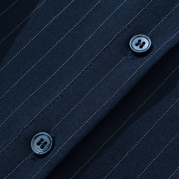 Damen Tailliertes Midikleid mit Hemdblusenoberteil und Nadelstreifen‑Design Drune