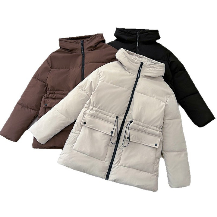 Damen Wattierter Parka mit Kapuze, Tunnelzug und Pattentaschen Drune
