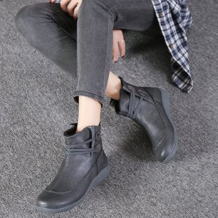 Damen Modische Winterstiefeletten mit praktischer Schnürung und rutschfester Sohle Drune
