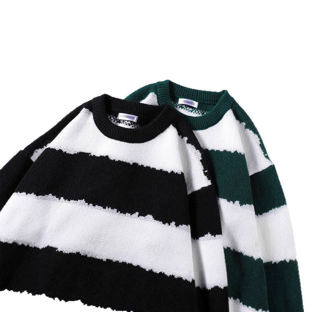Damen Gemütlicher gestreifter Pullover Drune