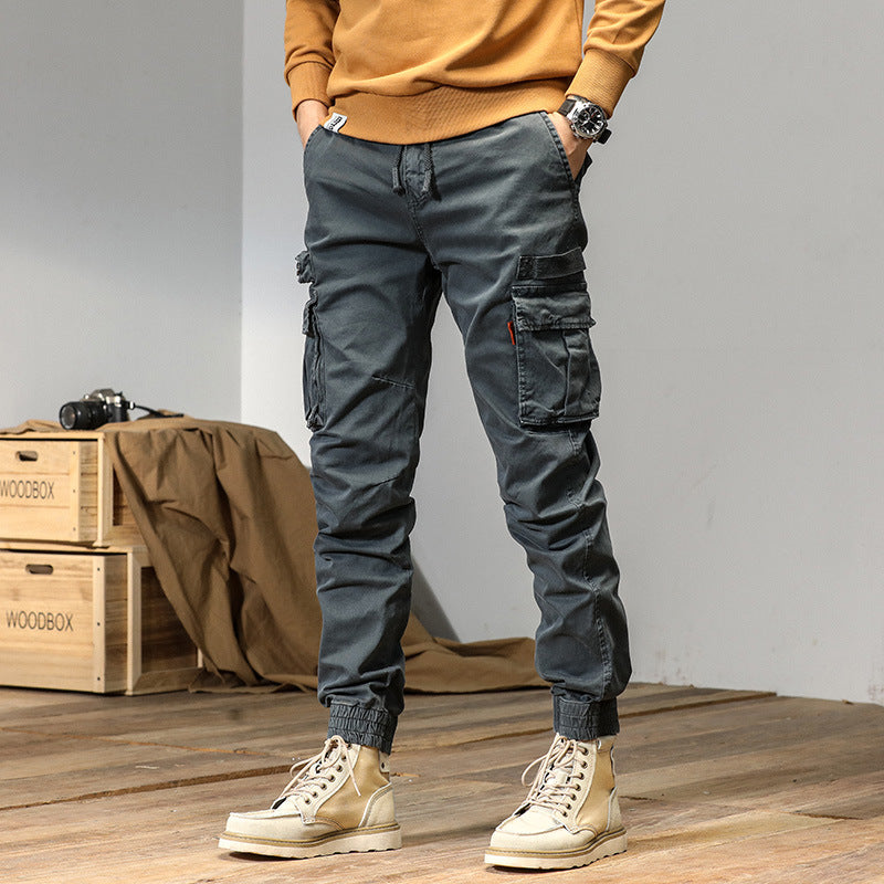 Herren Schmale Utility-Cargojogger aus Ripstop mit Elastikbund, Kordelzug und Mehrfachtaschen Drune