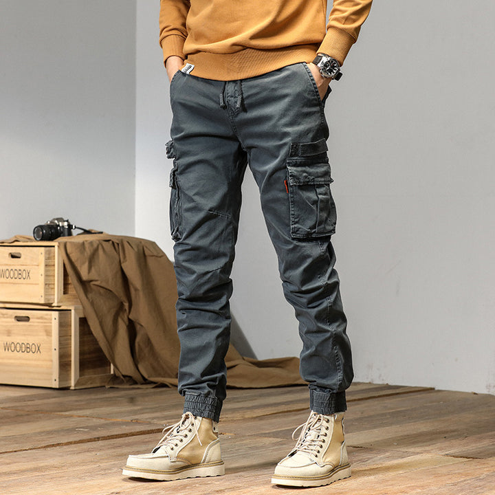 Herren Schmale Utility-Cargojogger aus Ripstop mit Elastikbund, Kordelzug und Mehrfachtaschen Drune