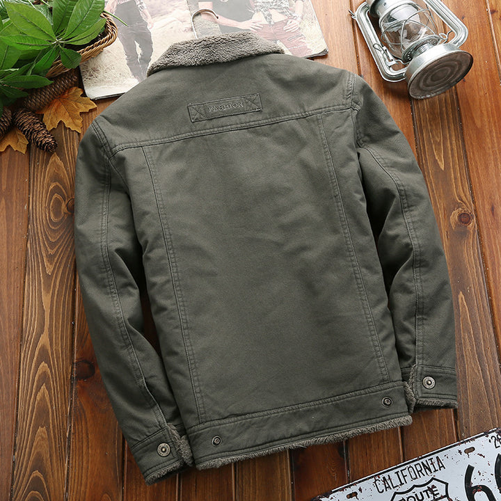 Herren Winterjacke mit Teddyfutter und praktischen Taschen Drune