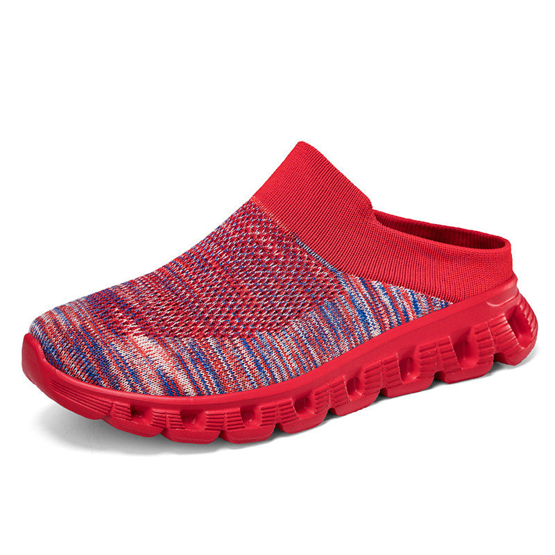 Unisex nan leichter Reiseschlupf-Mule mit gelochter Luftkammer-Sohle und sockenähnlichem Strickschaft Drune
