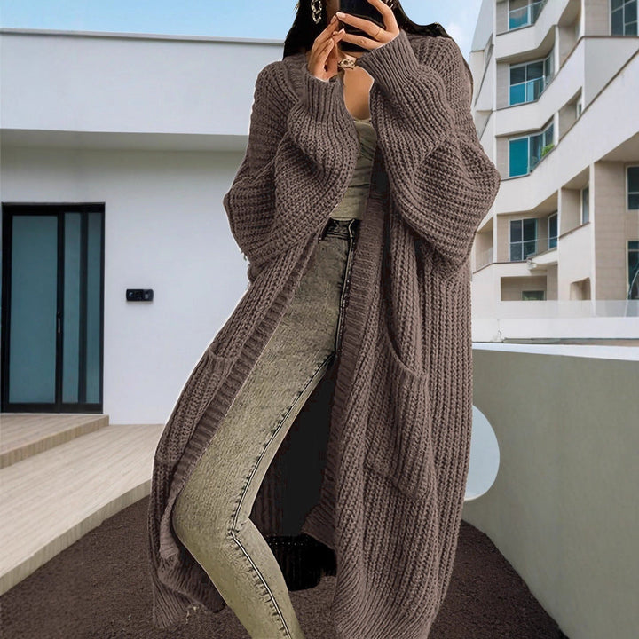 Damen Großer Strickcardigan mit offenen Ärmeln und gemütlichem Schnitt Drune