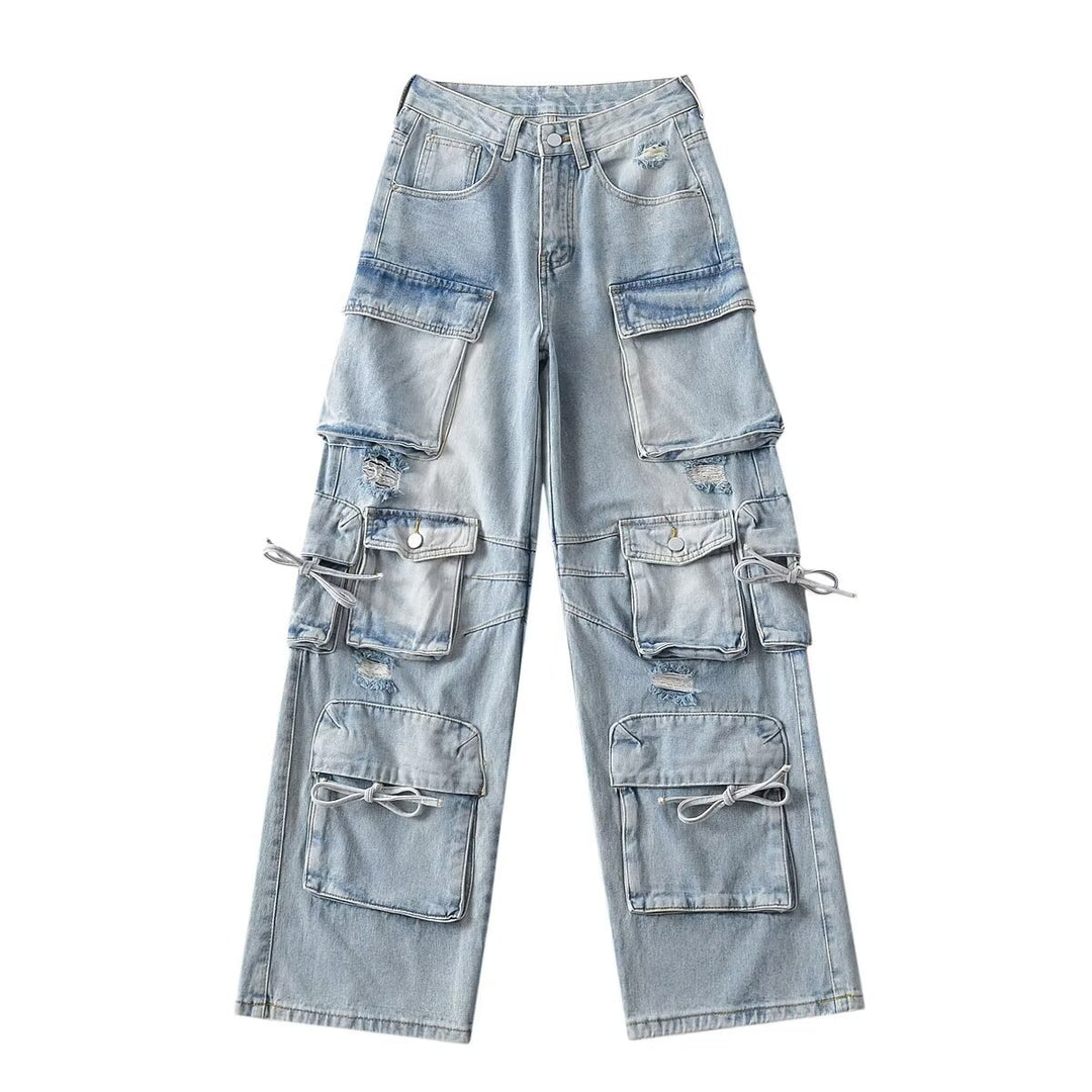 Damen Cargo-Jeans mit funktionalen Taschen und lässigem Schnitt Drune