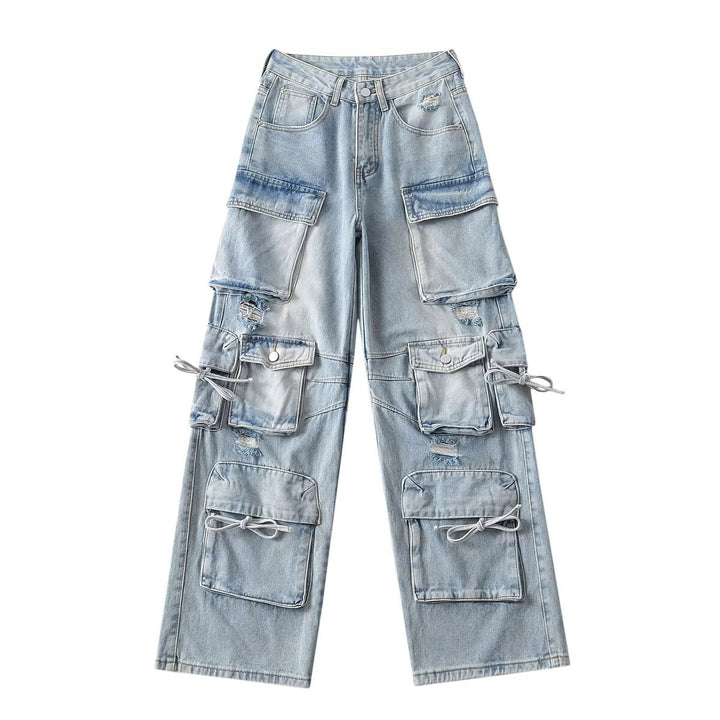 Damen Cargo-Jeans mit funktionalen Taschen und lässigem Schnitt Drune