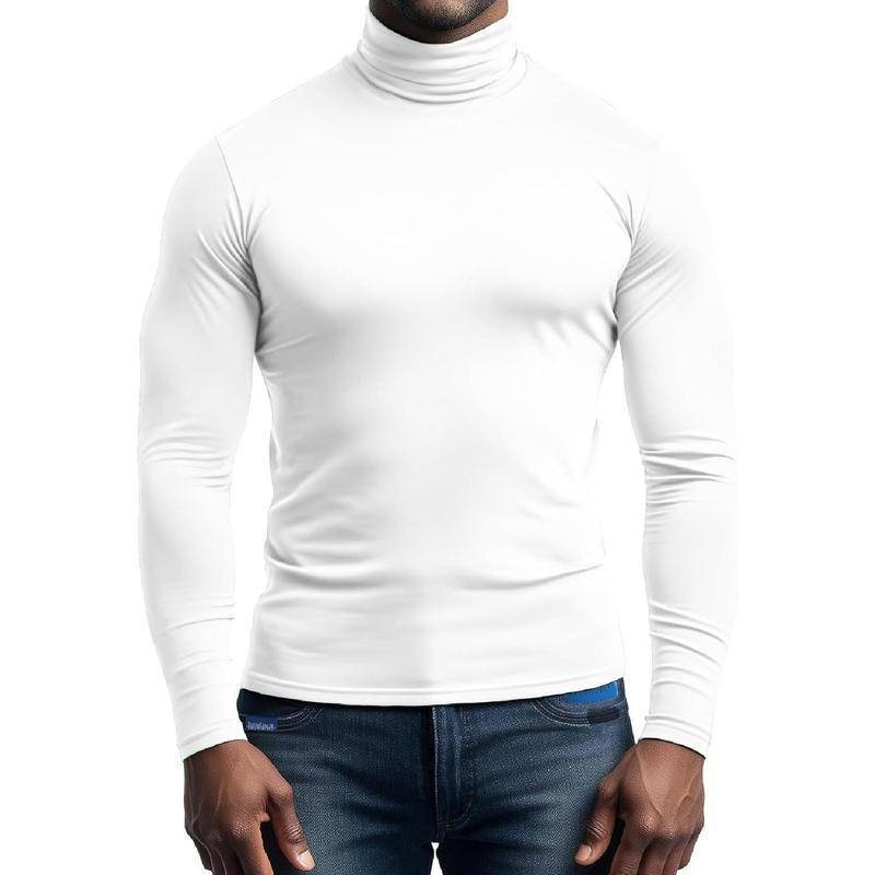 Herren nan eng anliegende Rollkragen-Langarmshirt aus Stretchjersey mit körpernaher Passform Drune