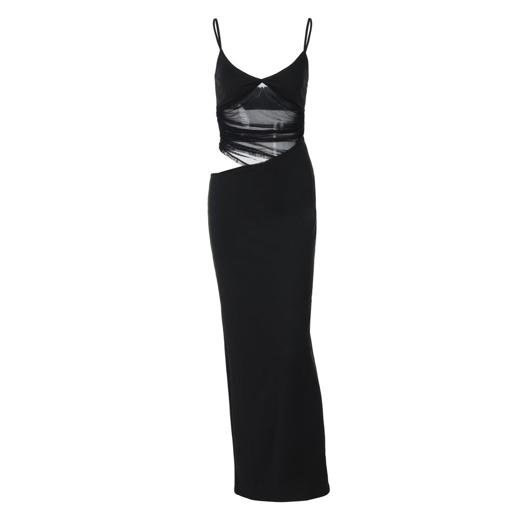 Damen Figurnahes Kleid mit transparenter Einsätze Drune