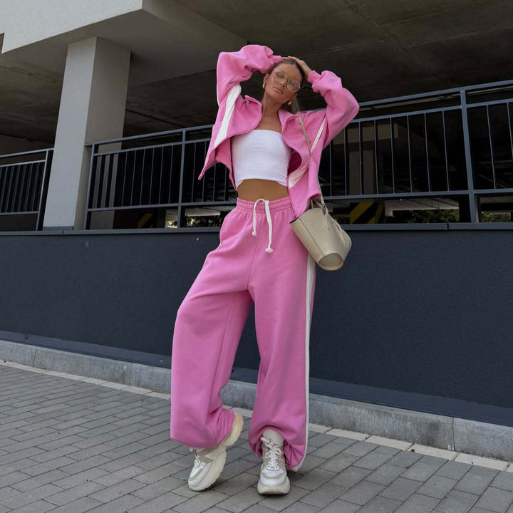 Damen leichte Oversize-Windbreakerjacke mit Kontrastpanelen, Tunnelzugbund und elastischen Bündchen Drune