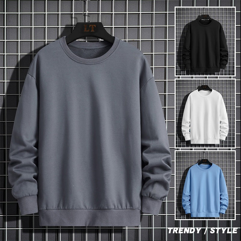 Herren Schlichtes Oversize Rundhals‑Sweatshirt aus schwerer Baumwollmischung mit gerippten Bündchen Drune