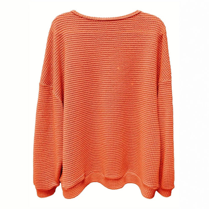 Damen lässiger Strickpullover mit weitem Schnitt und elastischen Bündchen Drune