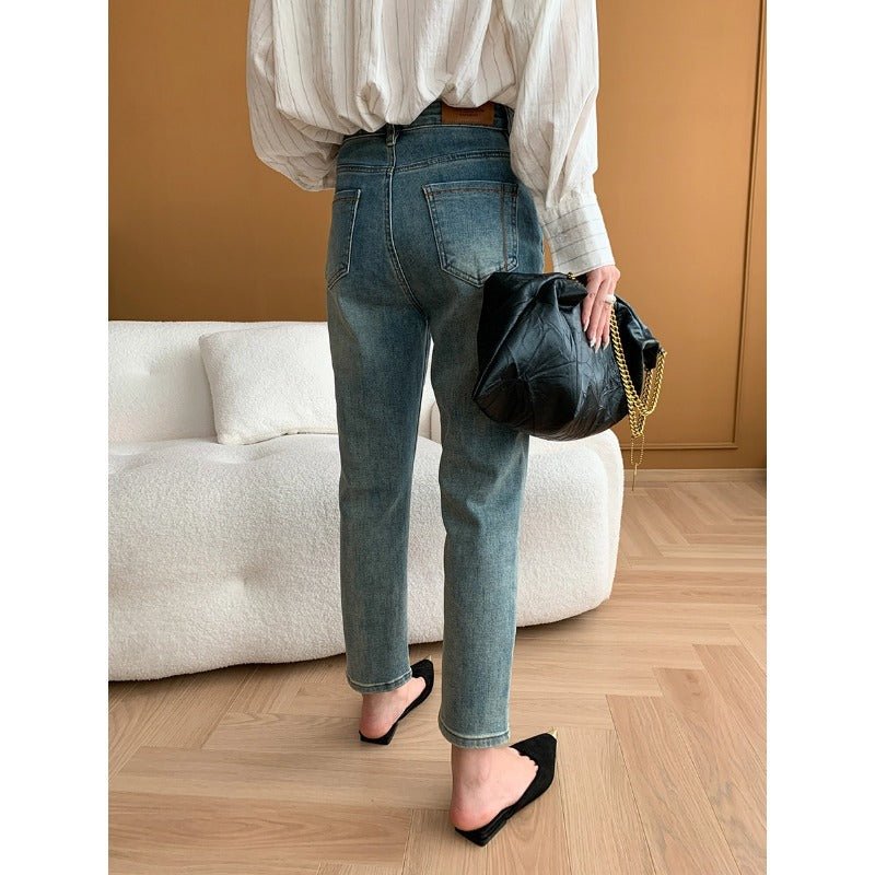 Damen High-Waist Jeans im lässigen Straight-Leg Schnitt Drune