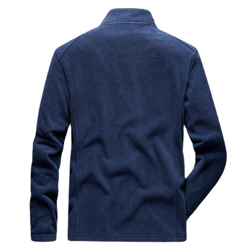 Herren Fleecejacke mit hohen Kragen und funktionalen Taschen Drune