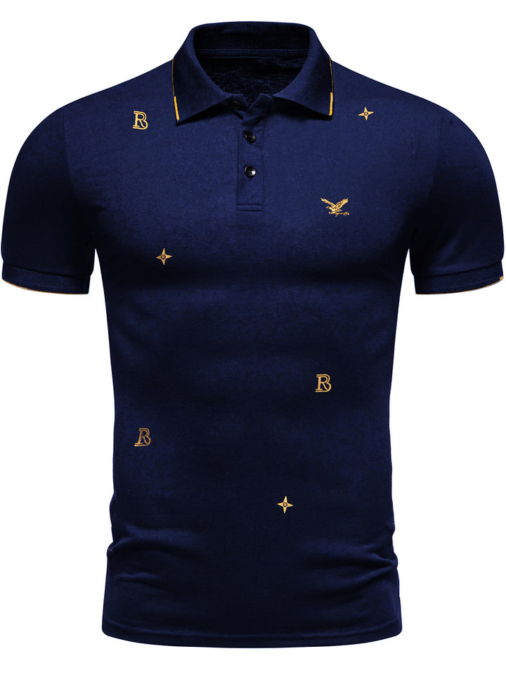 Herren Besticktes Casual Polohemd Drune