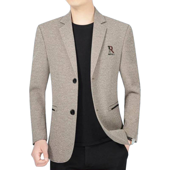 Herren Slim-Fit Sakko mit dezentem Logo und StrukturgewDrunee Drune