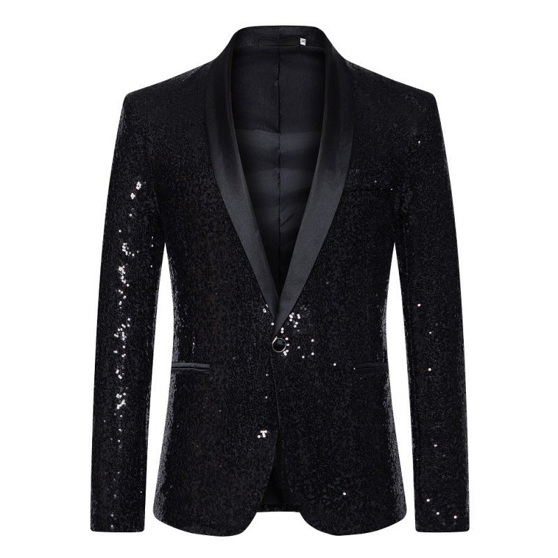 Herren glamouröser Pailletten-Blazer mit modernem Schnitt Drune