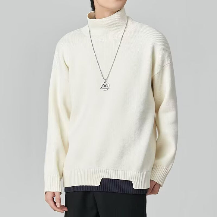 Herren Modischer Rollkragenpullover aus Grobstrick Drune