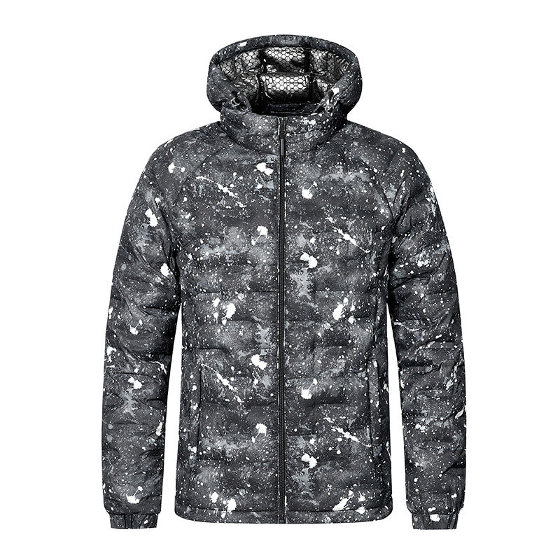 Herren Modische Steppjacke mit Kapuze und innovativem Design Drune