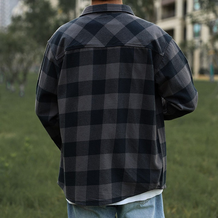Herren Karo-Hemdjacke mit zwei Brusttaschen Drune