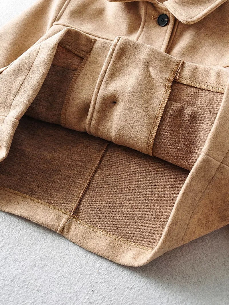 Damen Modische Kurzjacke mit praktischen Taschen Drune