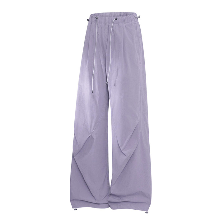 Damen Weite Palazzo-Hose mit Tunnelzugbund, drapierten Falten & verstellbarem Saum Drune
