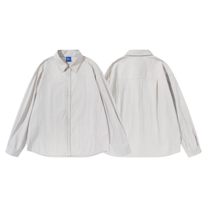 Unisex Boxy-Baumwollmix Hemd im Oversize-Schnitt mit Kentkragen Drune