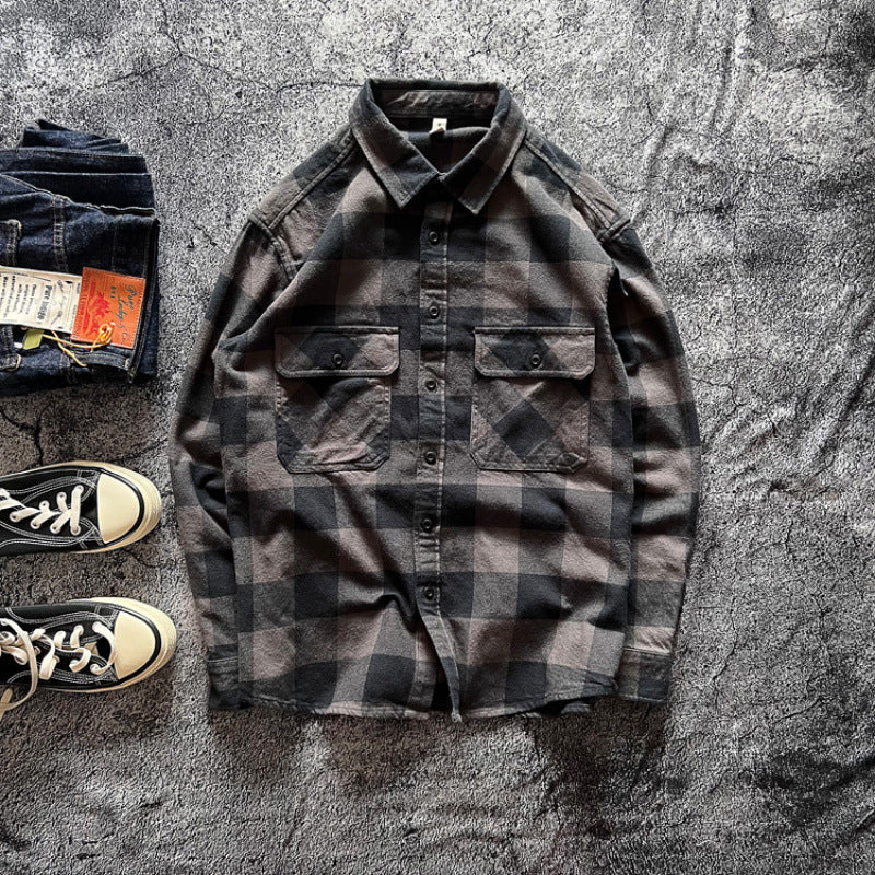 Herren Karo-Hemdjacke mit Brusttaschen Drune