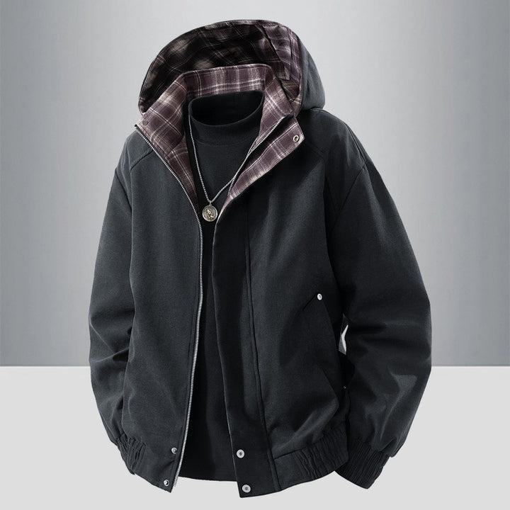 Herren Kapuzenjacke mit Karo-Futter Drune