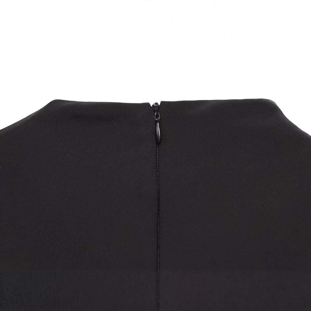 Damen Enganliegendes Minikleid mit drapiertem Stehkragen Drune
