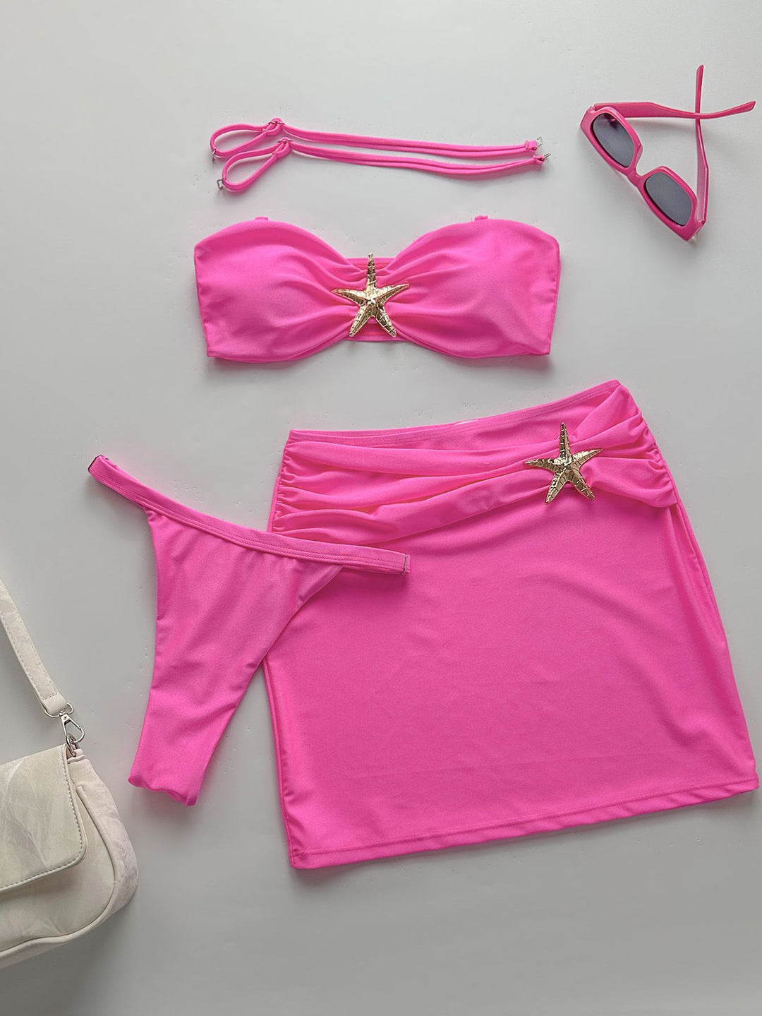 Damen Bikini-Set mit Röckchen und schimmerndem Muschel-Detail Drune