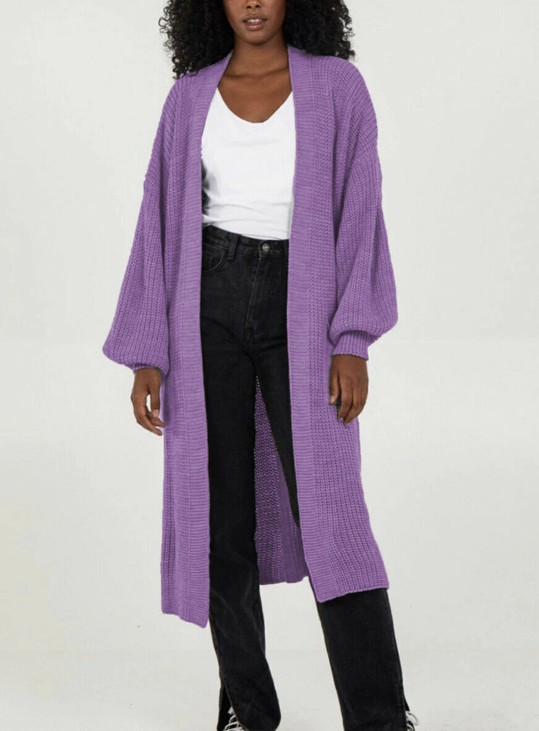 Damen Großer Strickcardigan mit luftiger Silhouette und voluminösen Ärmeln Drune