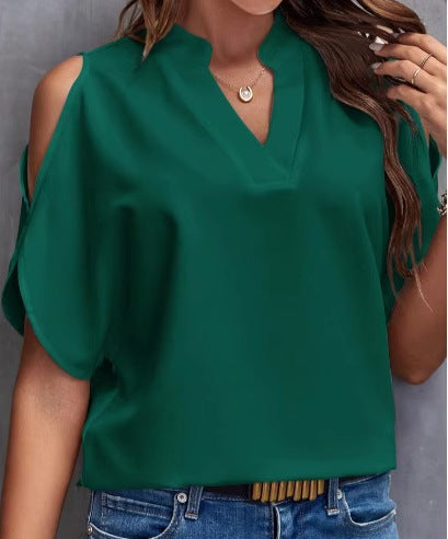Damen Cold Shoulder Bluse Drune