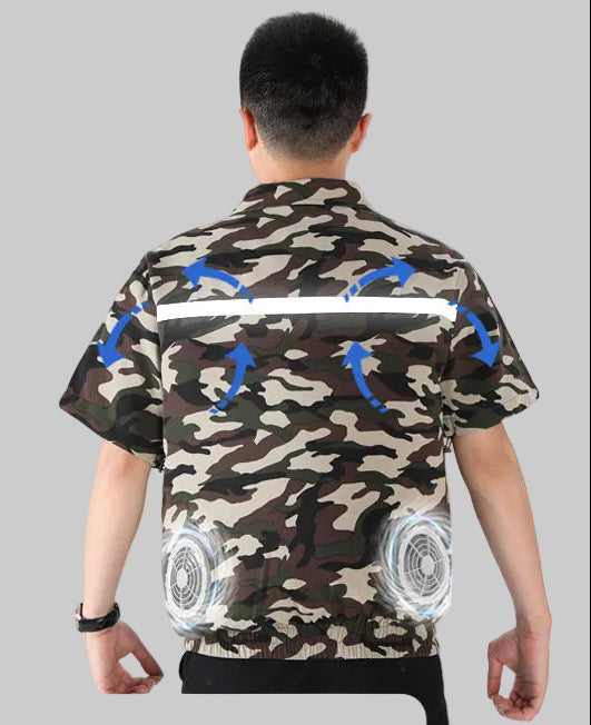 Unisex nan zwölf Volt Lüfter-Doppelset mit Y‑Anschlusskabel für Belüftungsjacke Drune
