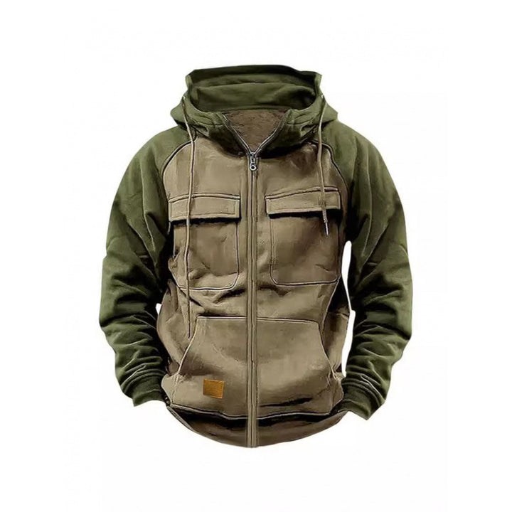 Herren Kapuzenjacke mit Cargo-Taschen und durchgehendem Reißverschluss Drune