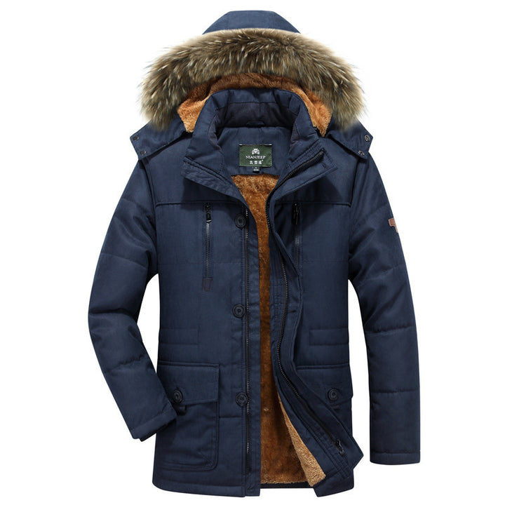 Herren Thermo-Canvasparka mit durchgehendem Teddyfutter und abnehmbarer Kunstfellkapuze Drune
